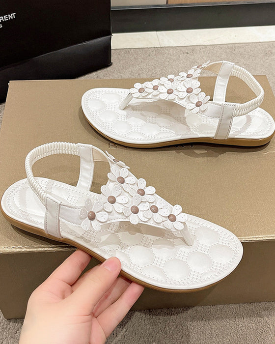 Strandsandalen mit 3D-Blumen