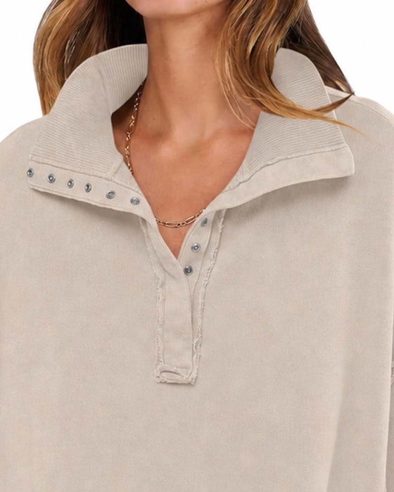 Sweatshirt Einfarbig Langarm