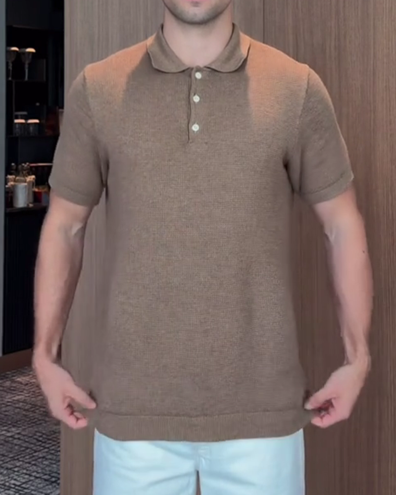 Herren-T-Shirt Mit Weiter Passform Und Lässigem Polokragen