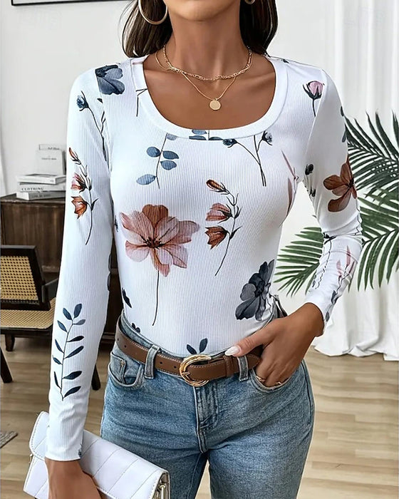 T-Shirt Mit Blumigen Mustern Und Vielseitigem Design