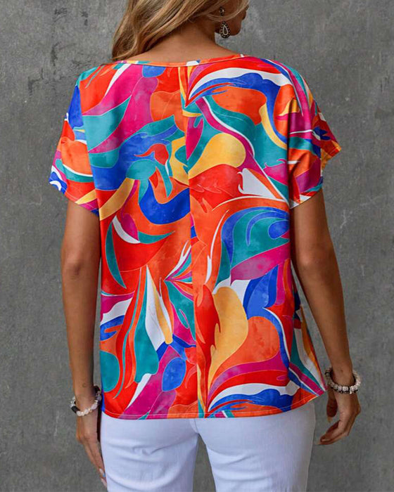T-Shirt Rundhals Kurzarm Bedruckt