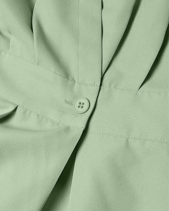 Kleid A-Linie Bindung Hohe Taille Knopf
