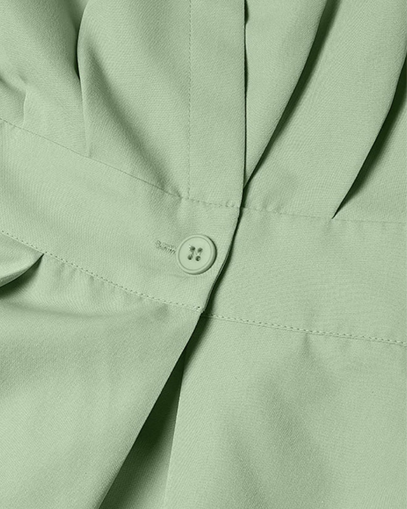 Kleid A-Linie Bindung Hohe Taille Knopf