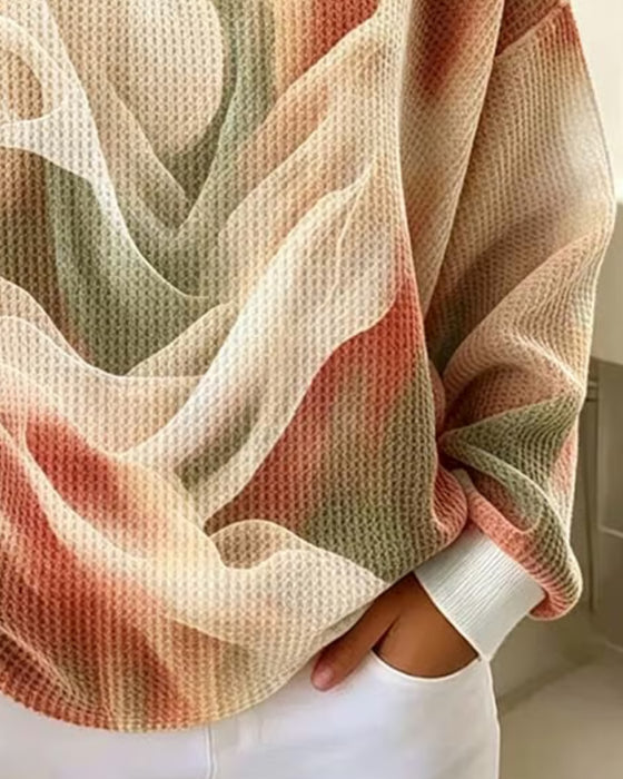 Sweatshirt Ombre Druck Langarm