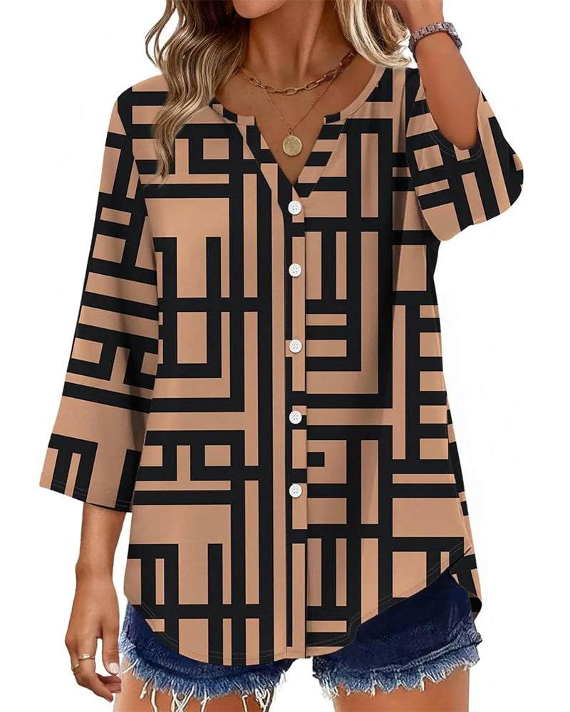 Bluse Tupfenprint Loose Fit