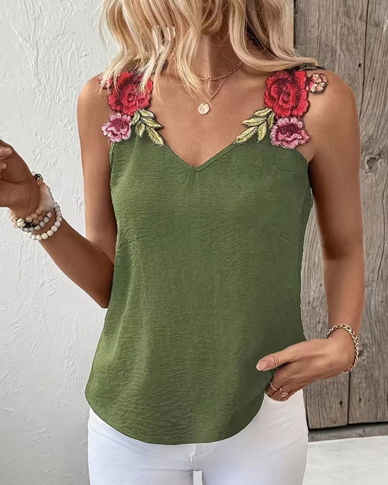 Tanktop Lässig Blumenmuster
