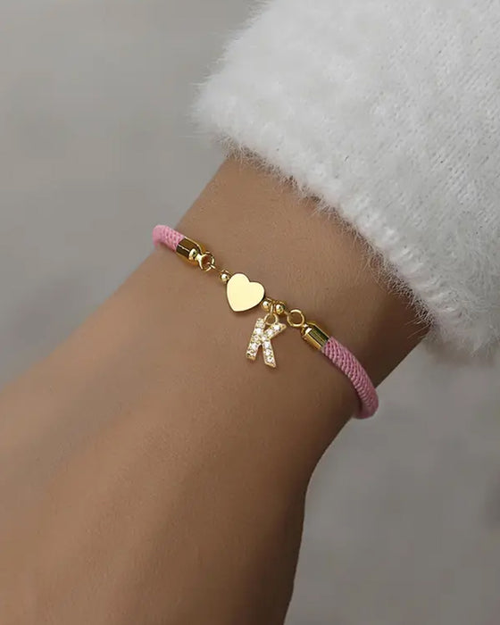 Initial Herz Charm Link Modisch Armband