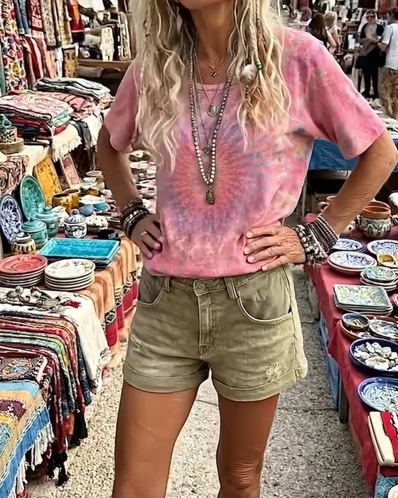 T-Shirt Verlauf Krawatte Farbe
