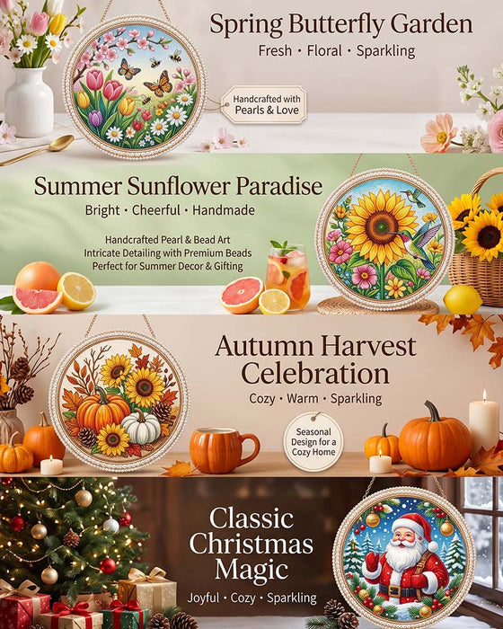 🌸🌻 Perlenschmuck-Hängekranz-Set für Jahreszeiten und Feste 🍂🎄