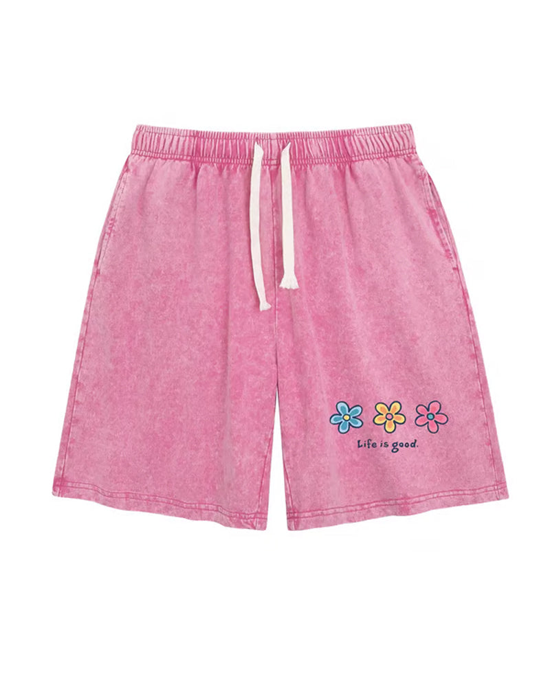 Shorts Blumenprint Elastischer Kordelzug