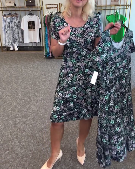 Kleid Stilvoll Schmale Taille Bedruckt