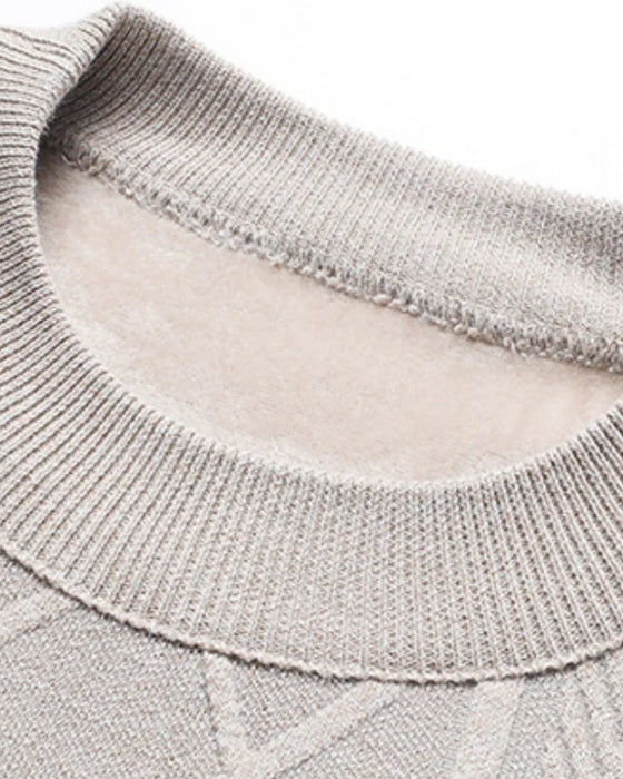 Pullover HerrenS Winter Flauschgefütterter Warmer Gestrickter