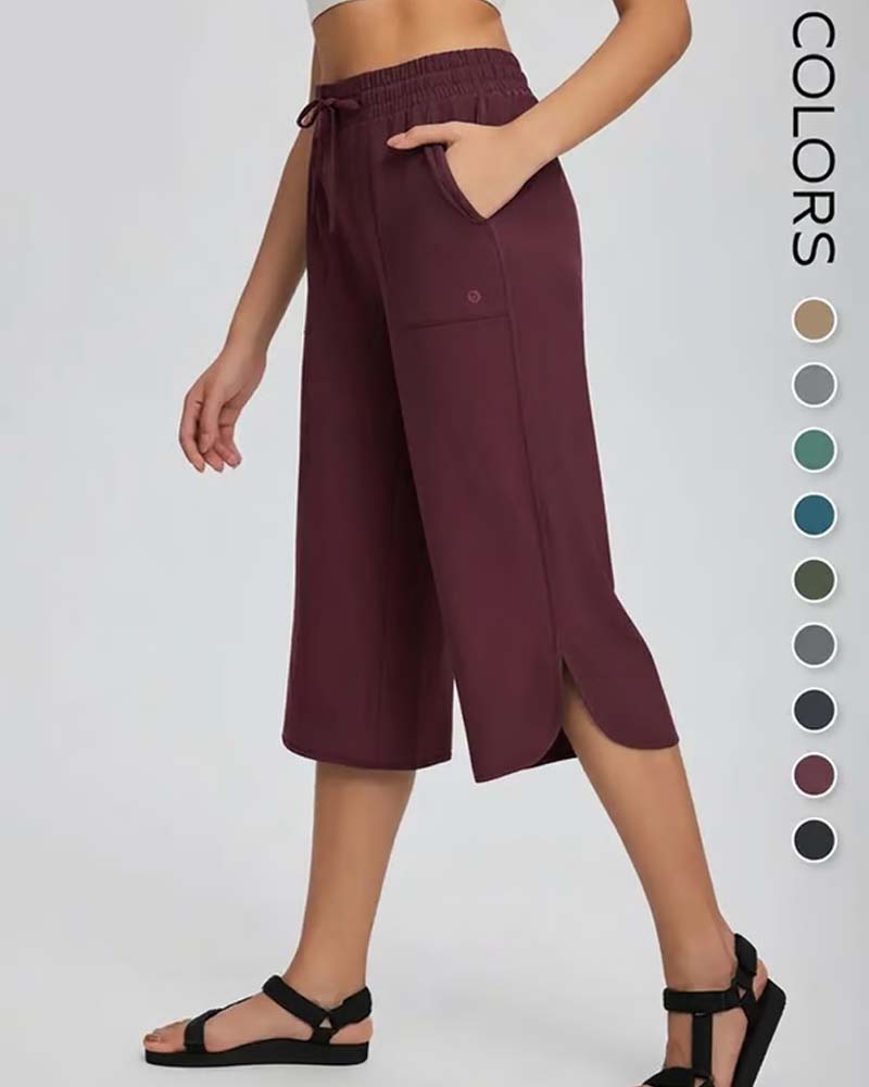 👖 Capris Damen Weites Bein Yoga