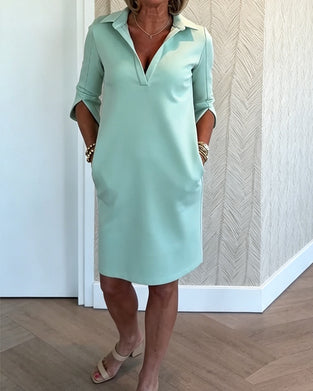 Kleid Slim Fit Kurzer Ärmel Polo