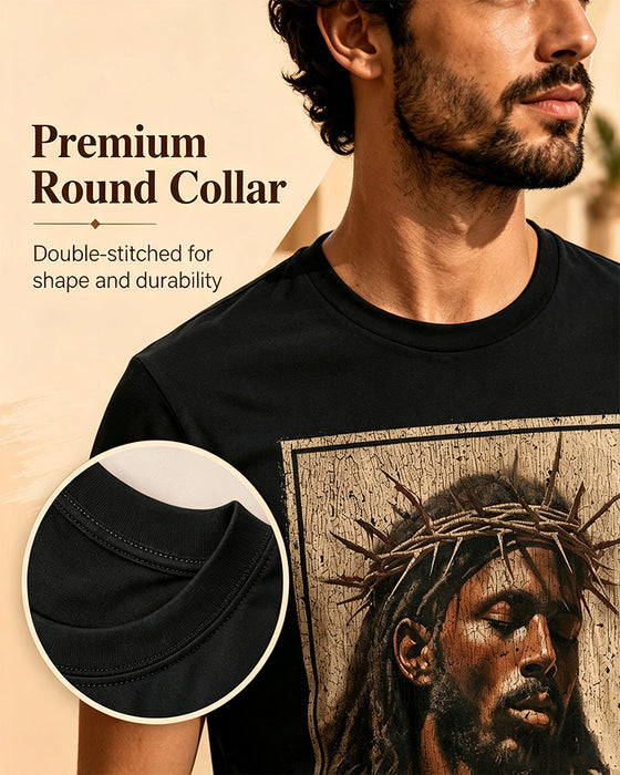 T-Shirt Herren Vintage Schwarz Druck