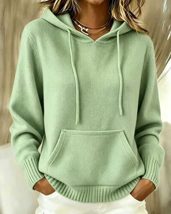 Pullover Einfarbig Langarm