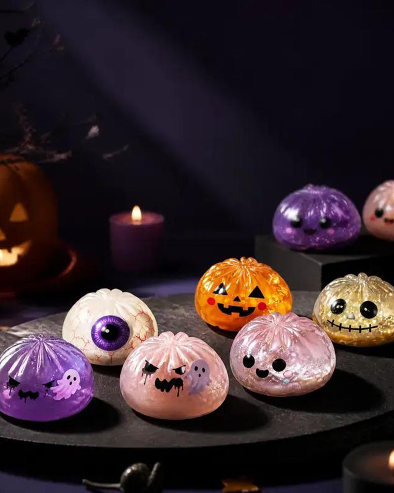 Halloween-Set Mit Süßen Gruseligen Geister-Maruko-Quetsch-Spielzeugen, Mini-Tragbarer Stressball, Sensorische Produkte Für Halloween-Artikel, Füllung Für Party-Tüten & Mini-Geschenke