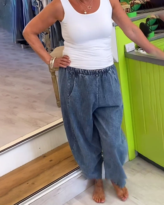Jeans mit elastischem Bund im lässigen Stil