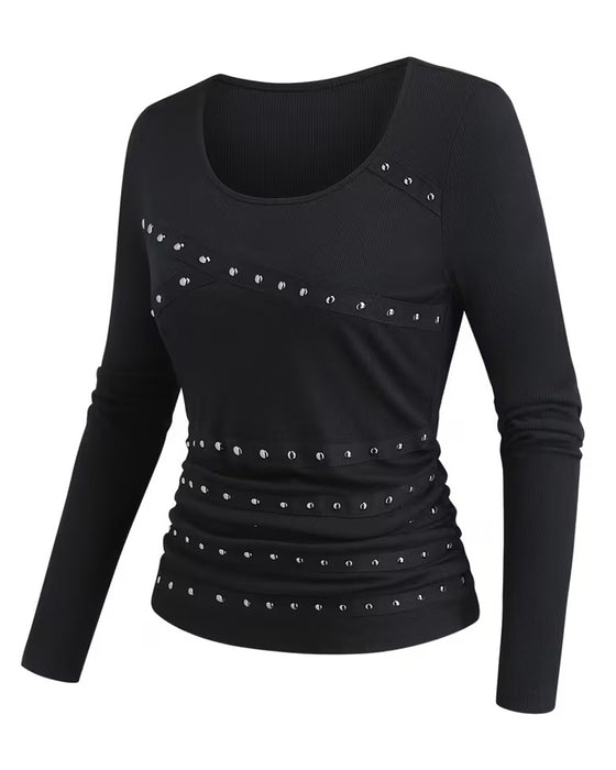 Bluse Stilvoll U-Ausschnitt Figurbetont