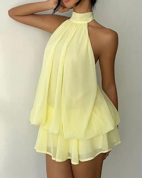 Kleid Neckholder Chiffon Mini