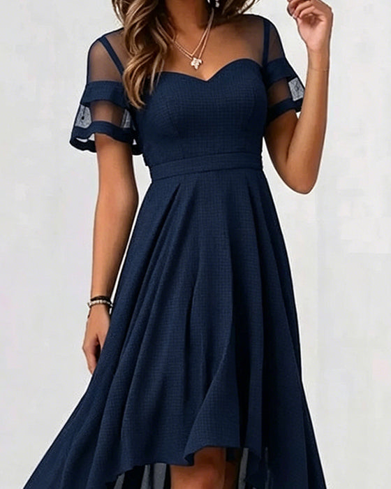 Kleid Mesh Patchwork Unregelmäßig