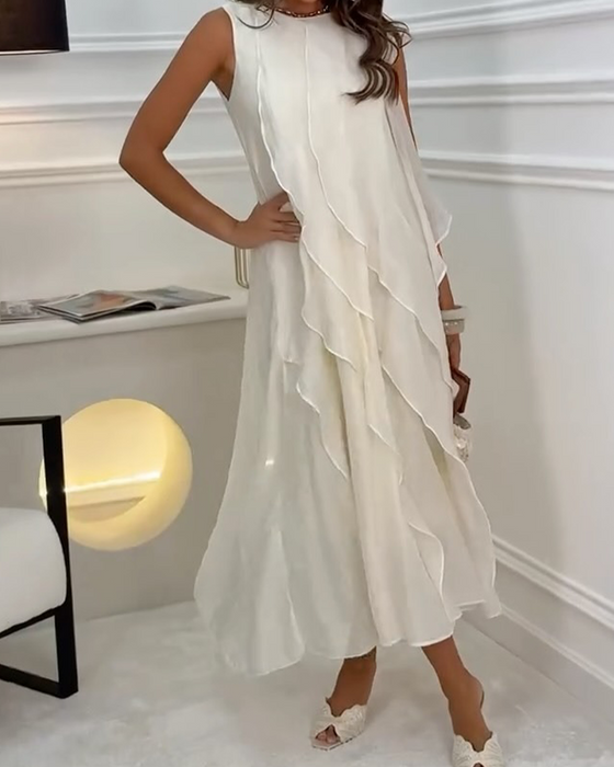 Kleid Ärmellos Rüsche Elegant