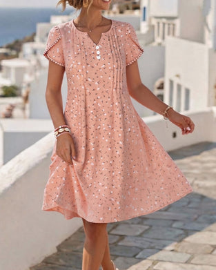 Kleid Puffärmel Blumig Mini
