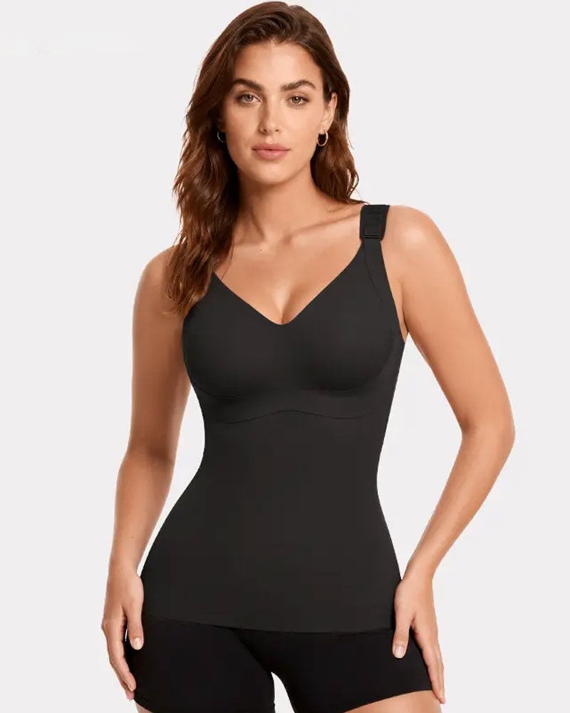 Top Damen 3-In-1 Leicht Eng Anliegend Weich Thermisch Shapewear Integrierter Bh