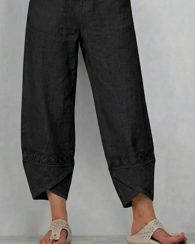 Hose Unifarben durchbrochen Casual