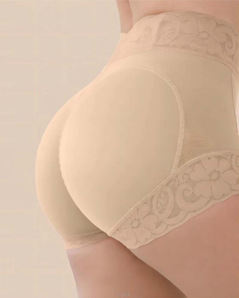 Damen Shorts Spitze Hohe Taille Shapewear