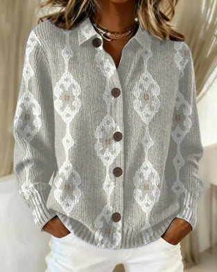 Cardigan Polo Kragen Einreihig