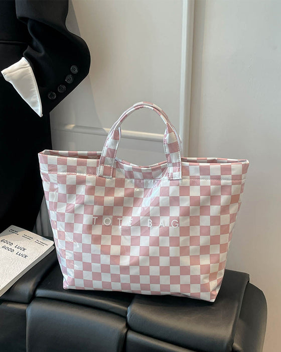 Handtasche Kariert Große Kapazität