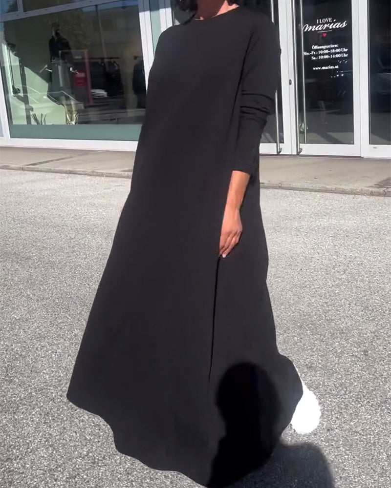 Kleid Locker Langarm Rundhals