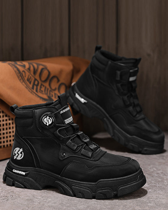 Schuhe Herren Outdoor Drehverschluss Arbeit 🔄👞 – Wasserdicht 💦, Rutschfest 🚶‍♂️, Bequem , Atmungsaktiv 🌬️