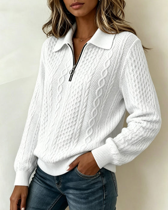 Langarm‑Sweatshirt Mit Reverskragen