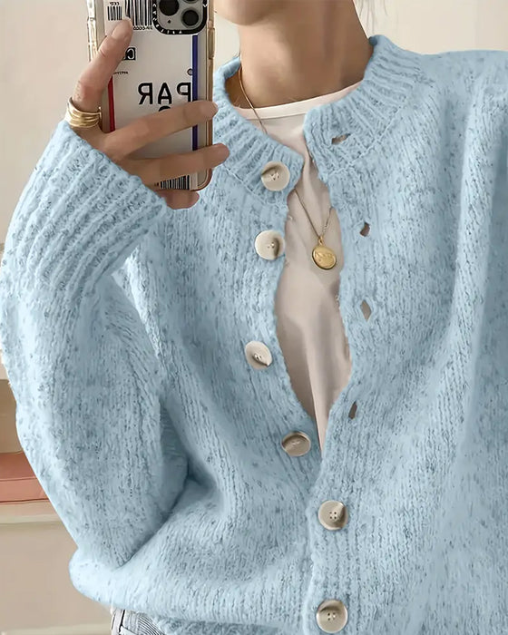 Bequemer Uni-Cardigan