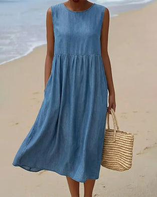 Kleid ärmellos lässig Denim