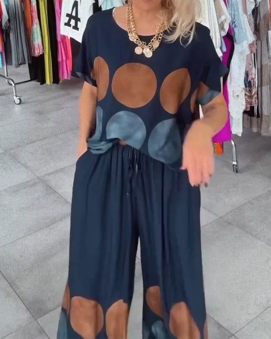 Set Street Fashion Lässig Druck Zweiteilig