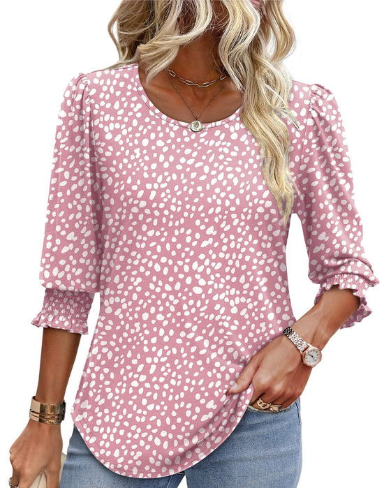 Bluse Puffärmel Bedruckt