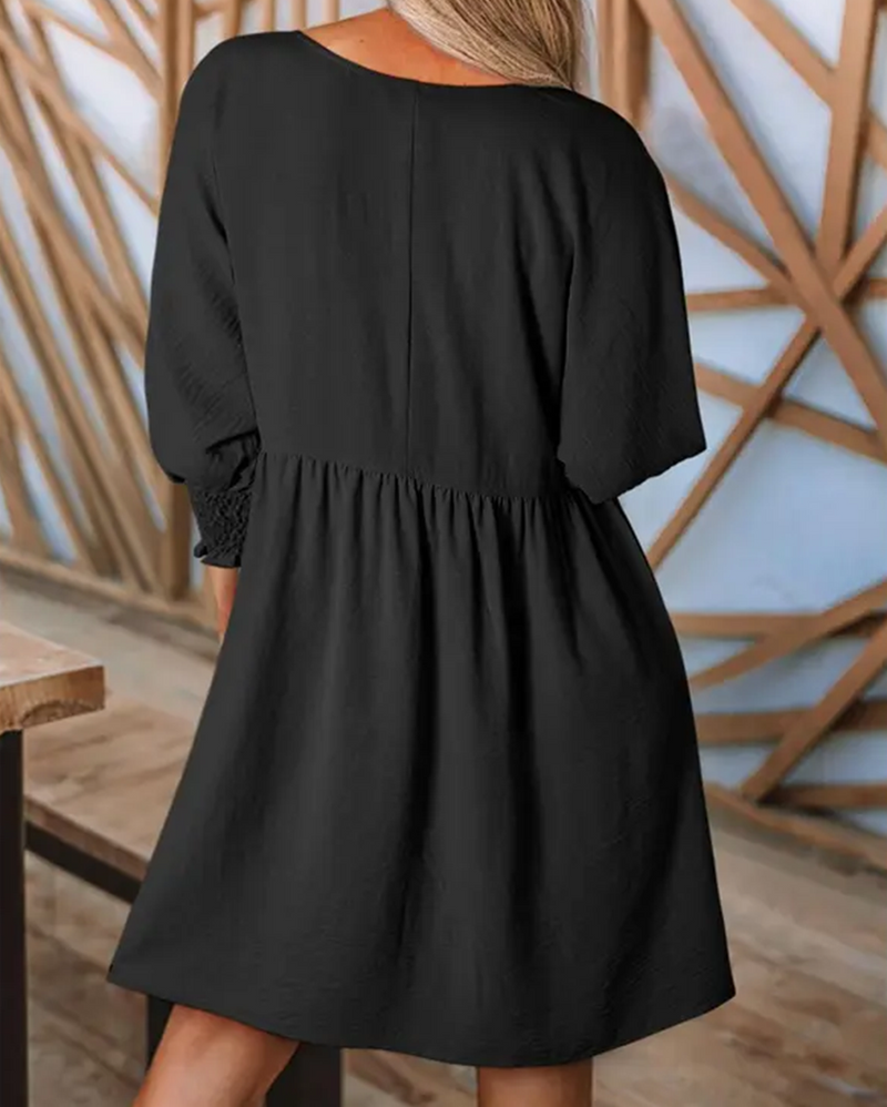 Kleid Damen Unifarben taillierend