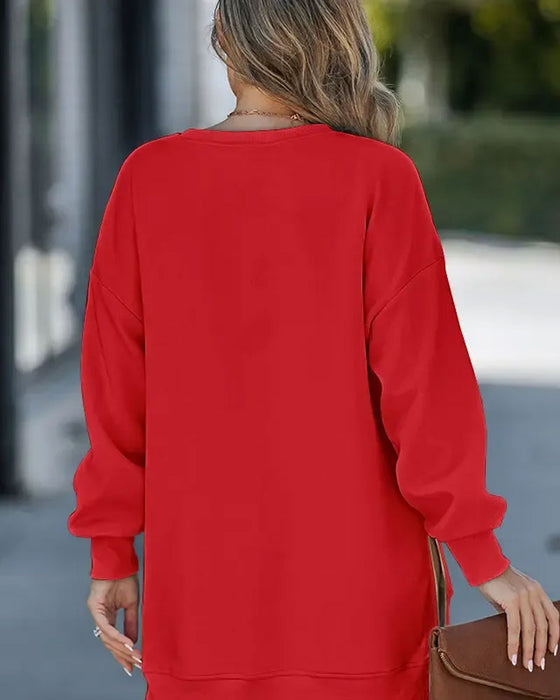 Kleid Weihnachtsmann Druck Zusammengesetzt Sweatshirt