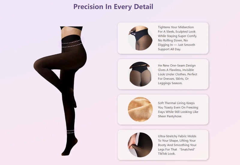 Fleecegefütterte formende Leggings mit einer Naht