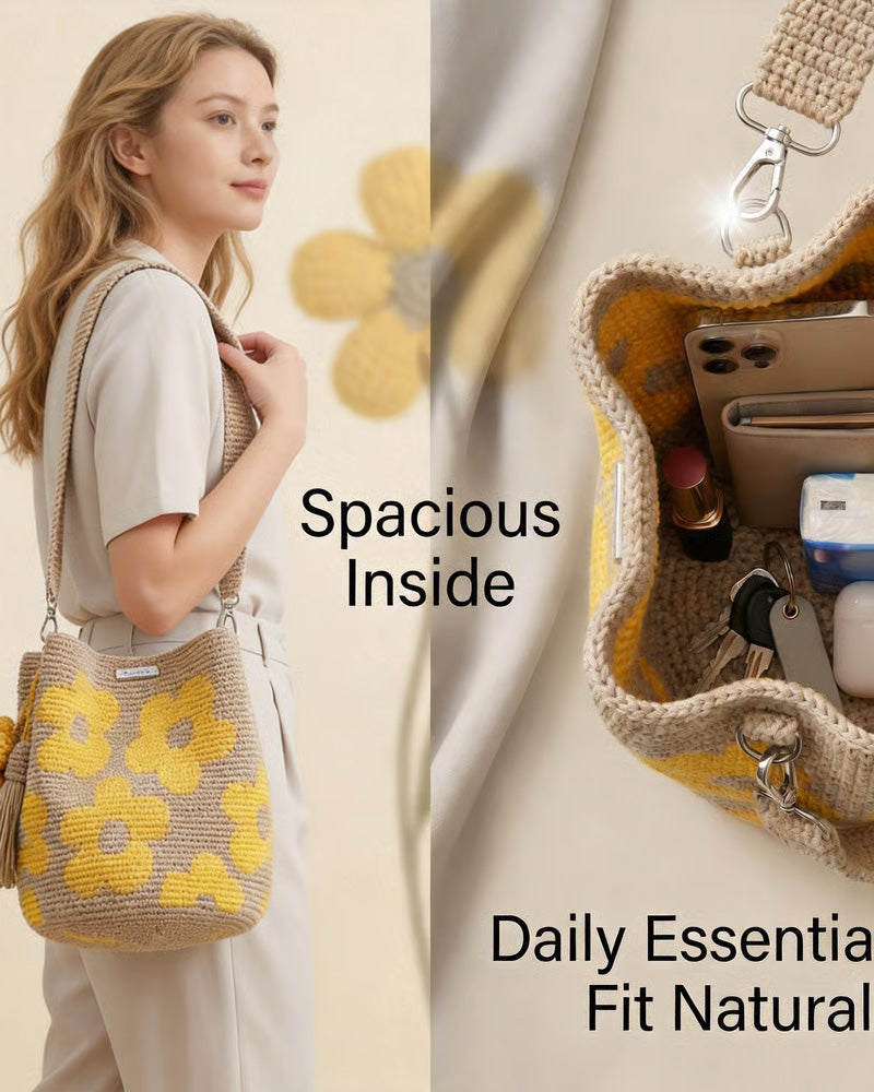 Tasche Gehäkelte Blume Tote