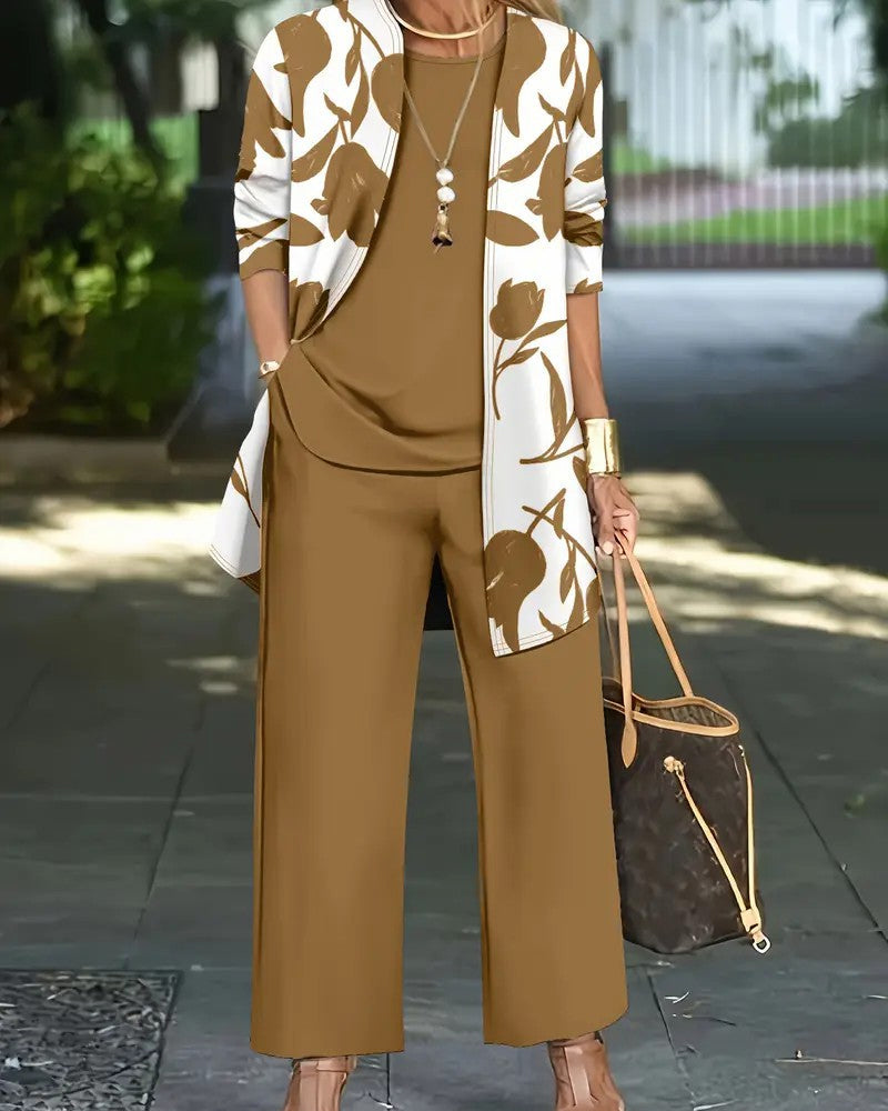 Set Layered-Top Breitbein-Hose Dreiteilig