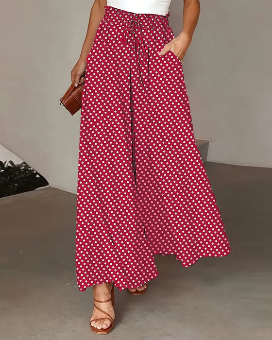 Hose Polka Punkt Druck Lang