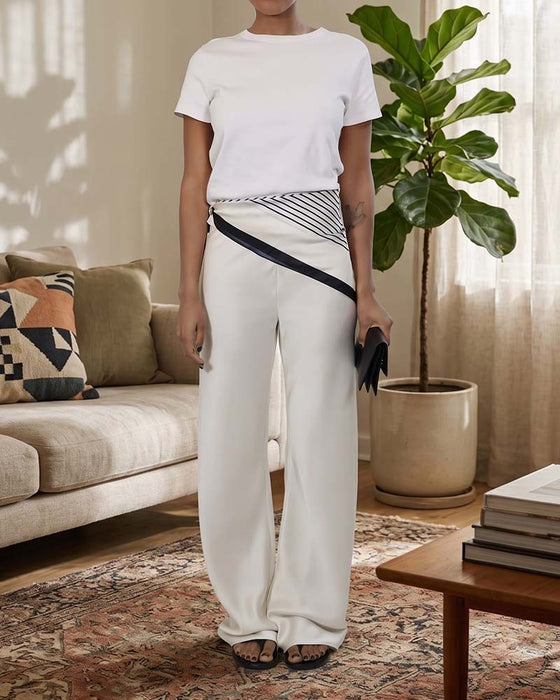Hose Casual Unifarben Gerade