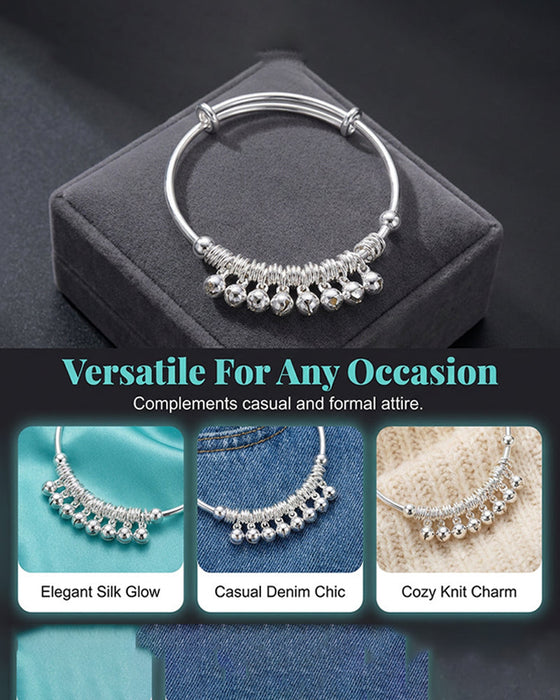 Armband Verstellbar Silber Glocke Charm Bangle