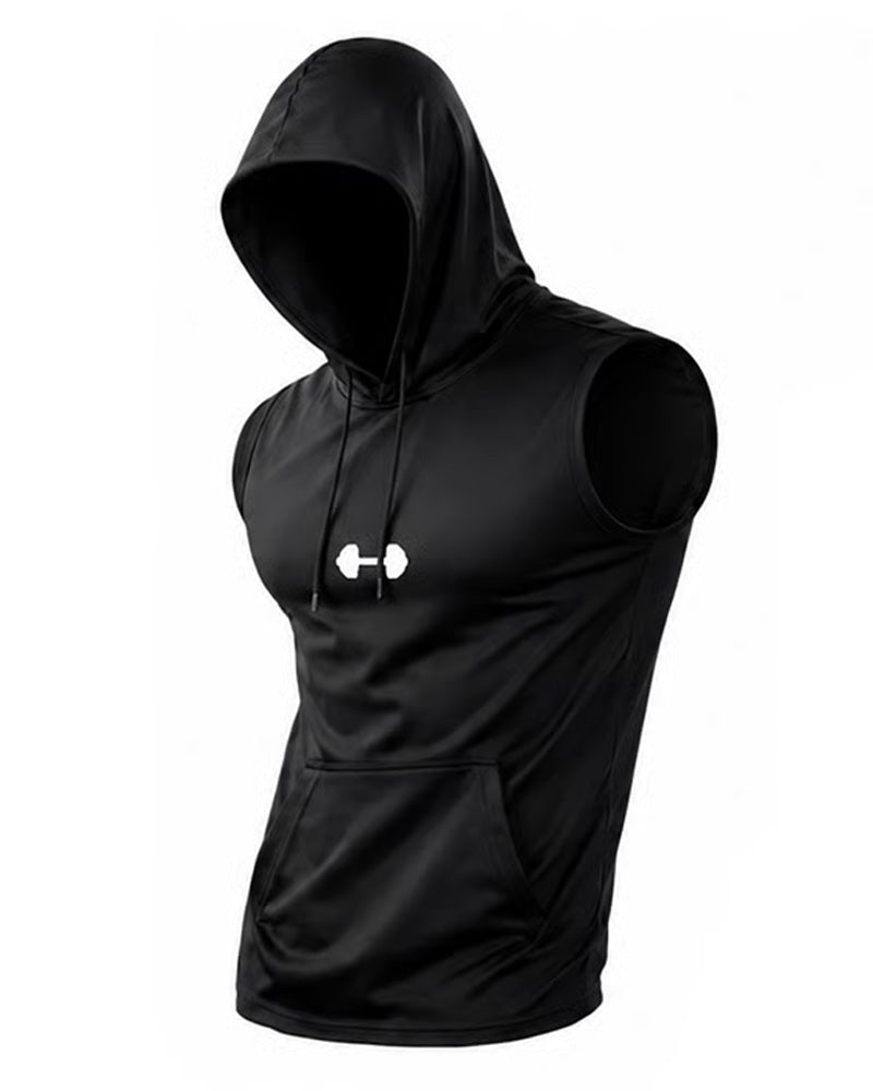 Tank Top Hoodie Sweatshirt Ärmellos Kordelzug