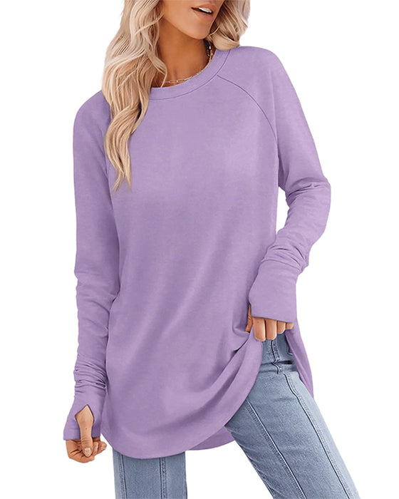 Rundhalsausschnitt Raglan Colorblock Langarmshirt
