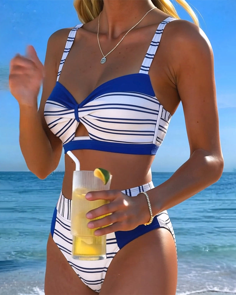 Bikini Gestreift Ausgeschnitten